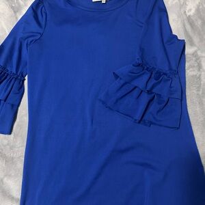 Dainty Jewells Royal Blue Ruffle Sleeve Blouse